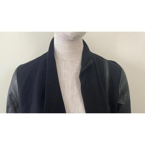RUDSAK LEATHER AVANT GARDE ASYMMETRICAL LEATHER WOOL JACKET - Picture 5 of 15